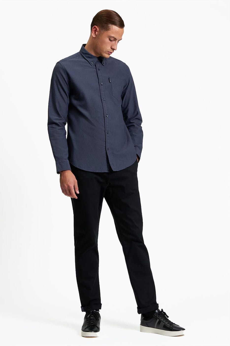 Ben Sherman - Donkergrijs Signature Oxford hemd