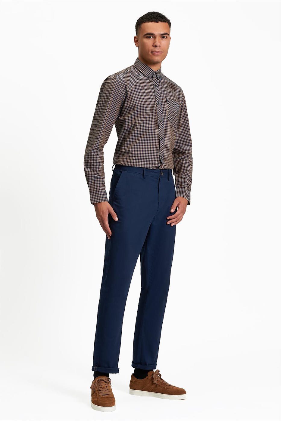 Ben Sherman - Bruin-Blauw Signature Gingham hemd
