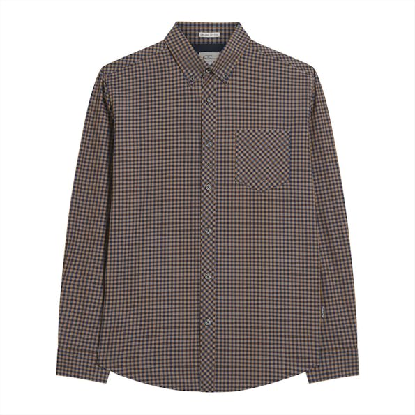 Ben Sherman - Bruin-Blauw Signature Gingham hemd