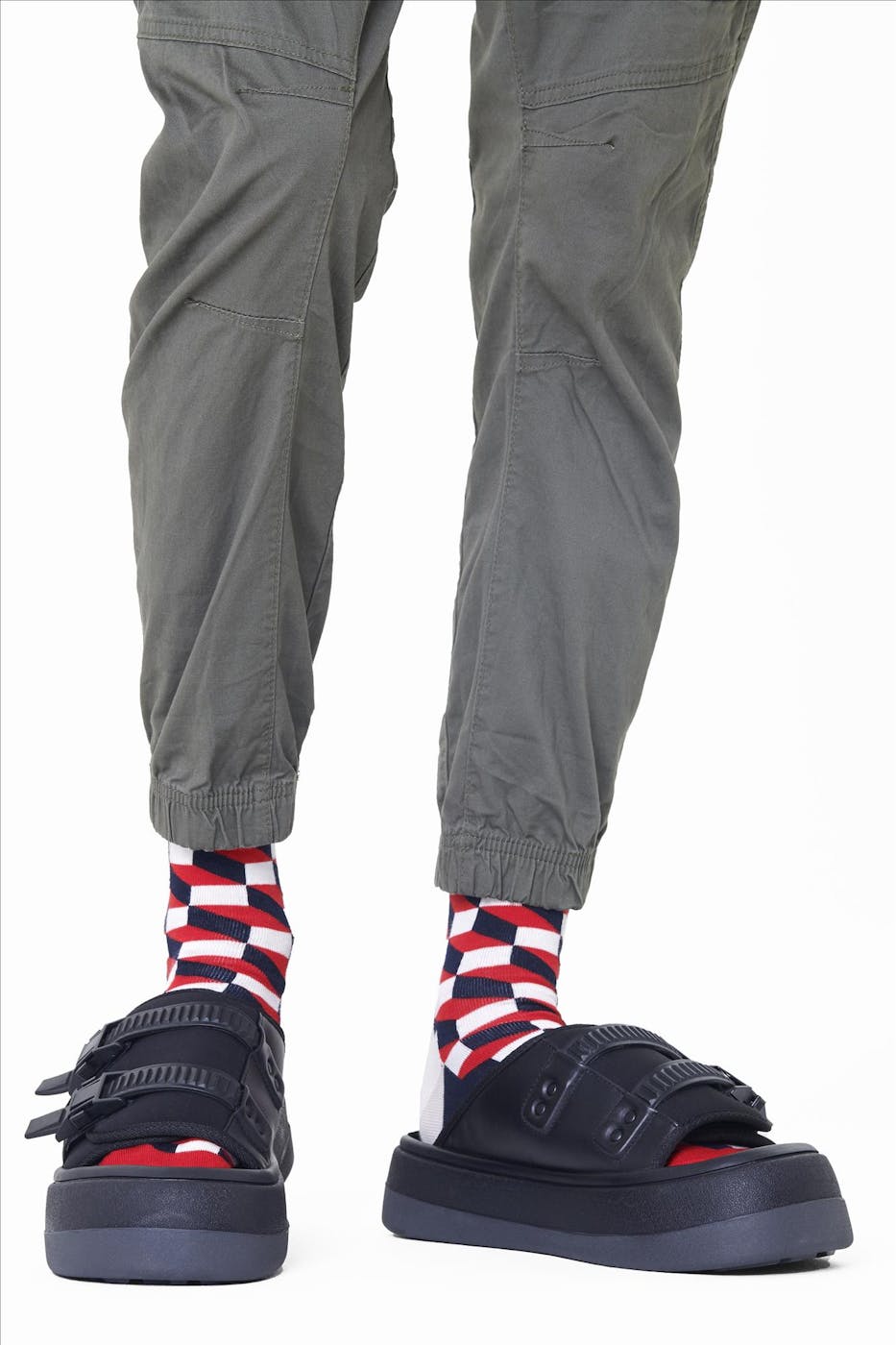 Happy Socks - Donkerblauwe Filled Optic sokken, maat: 36-40