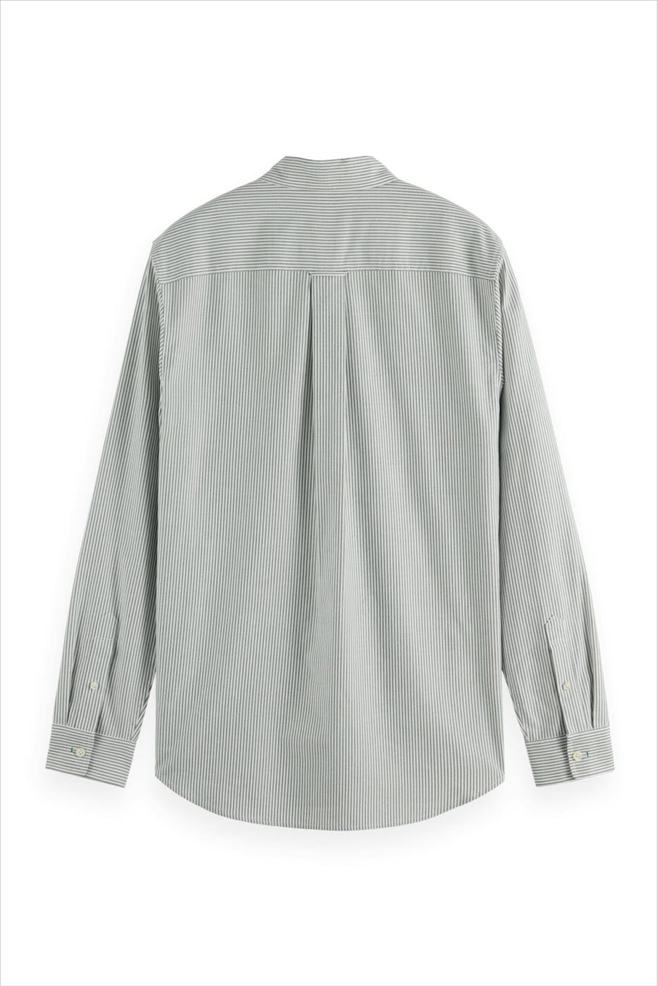 Scotch & Soda - Groen-Ecru Striped Oxford hemd