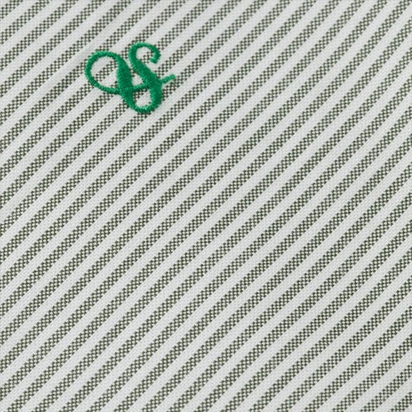 Scotch & Soda - Groen-Ecru Striped Oxford hemd