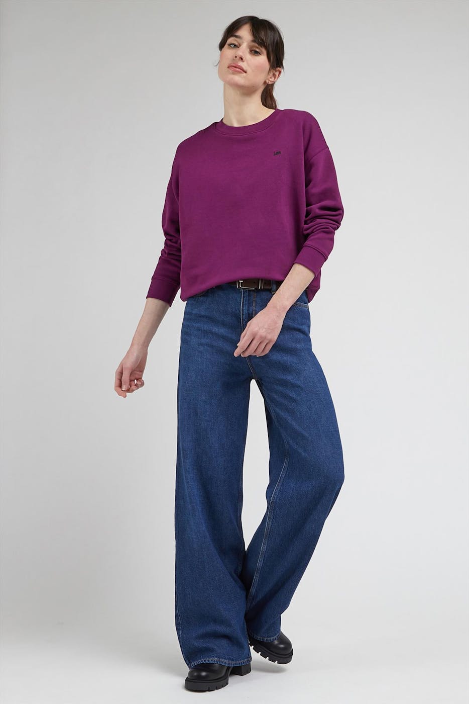 Lee - Donkerblauwe Stella Wide jeans