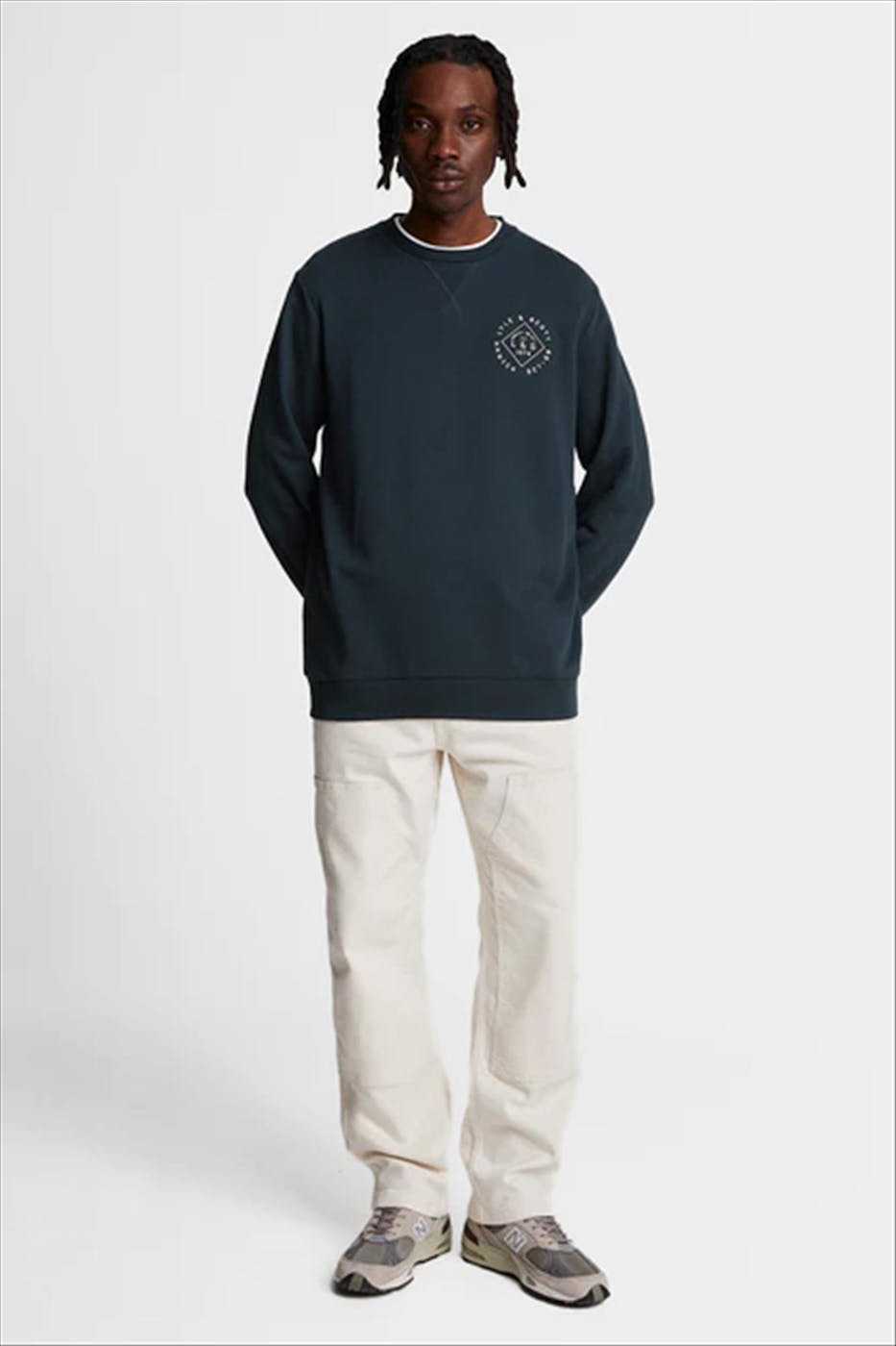 Lyle & Scott - Donkerblauwe Stamp sweater