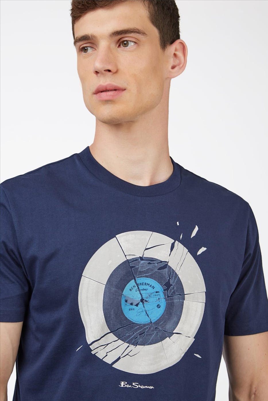 Ben Sherman - Donkerblauwe Broken Target T-shirt
