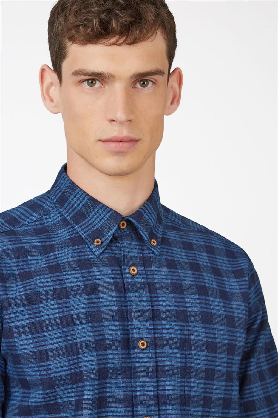 Ben Sherman - Blauw Indigo Gingham Check hemd