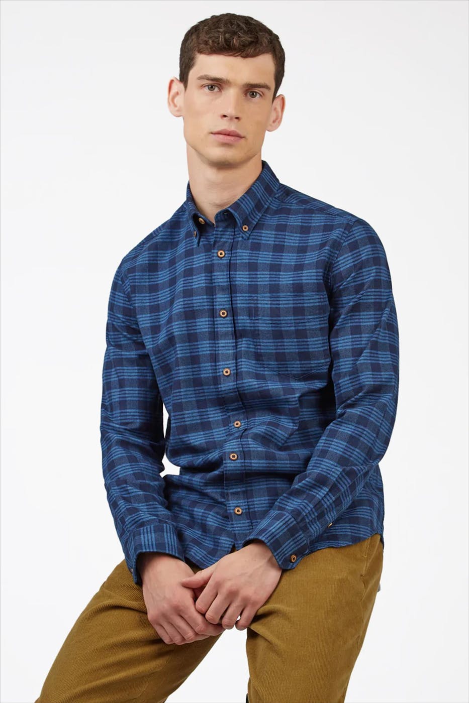 Ben Sherman - Blauw Indigo Gingham Check hemd