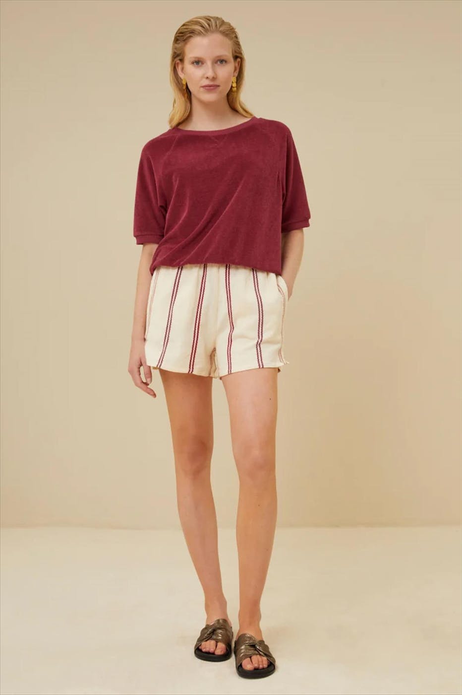 BY BAR - Ecru-Bordeaux Isa Athia short