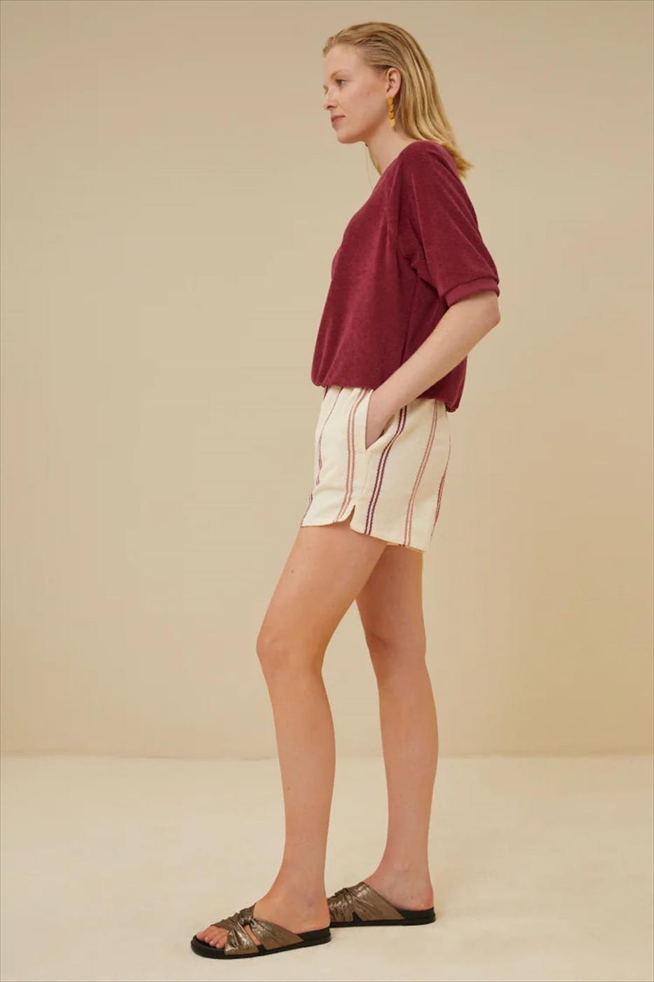 BY BAR - Ecru-Bordeaux Isa Athia short