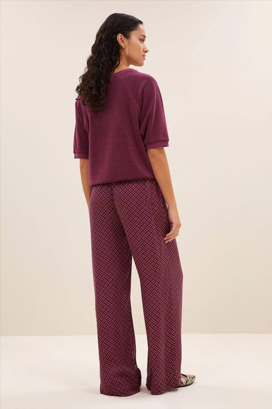 BY BAR - Bordeauxpaarse Neva Slub sweater