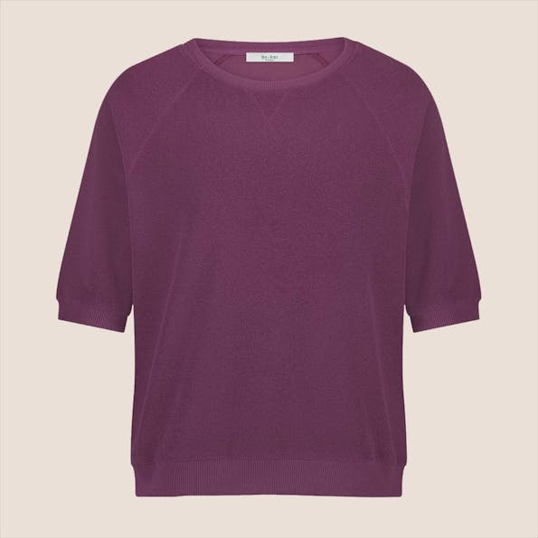 BY BAR - Bordeauxpaarse Neva Slub sweater