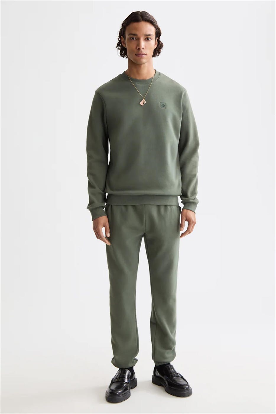 Scotch & Soda - Kaki Regular Logo sweater