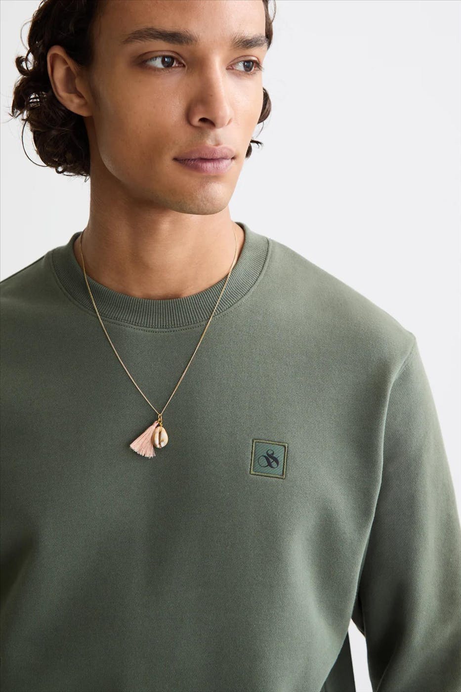 Scotch & Soda - Kaki Regular Logo sweater