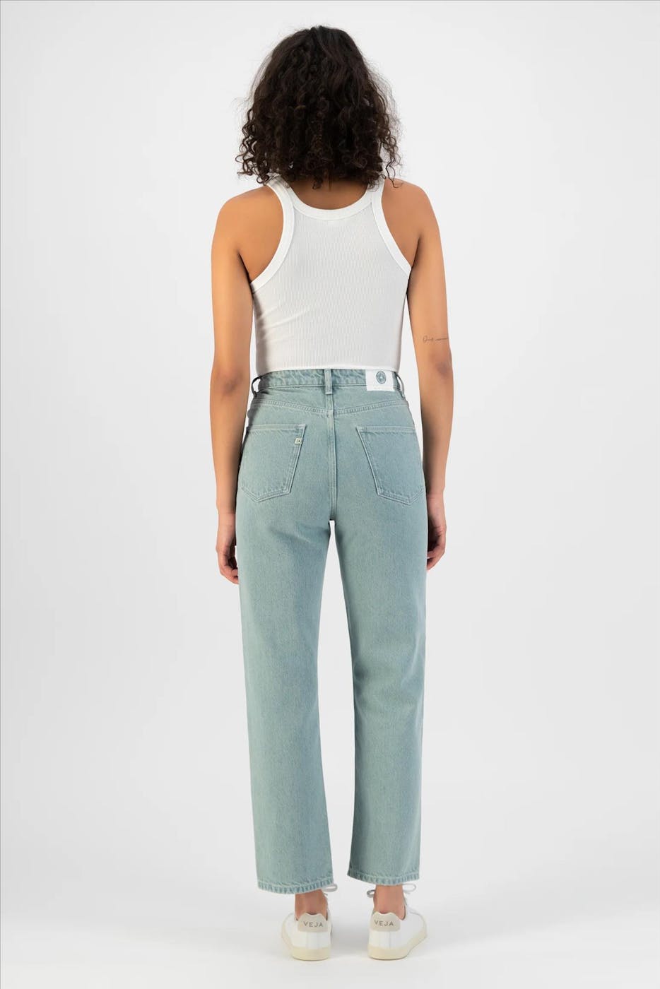 MUD jeans - Lichtgroene Relax Rose Cropped jeans