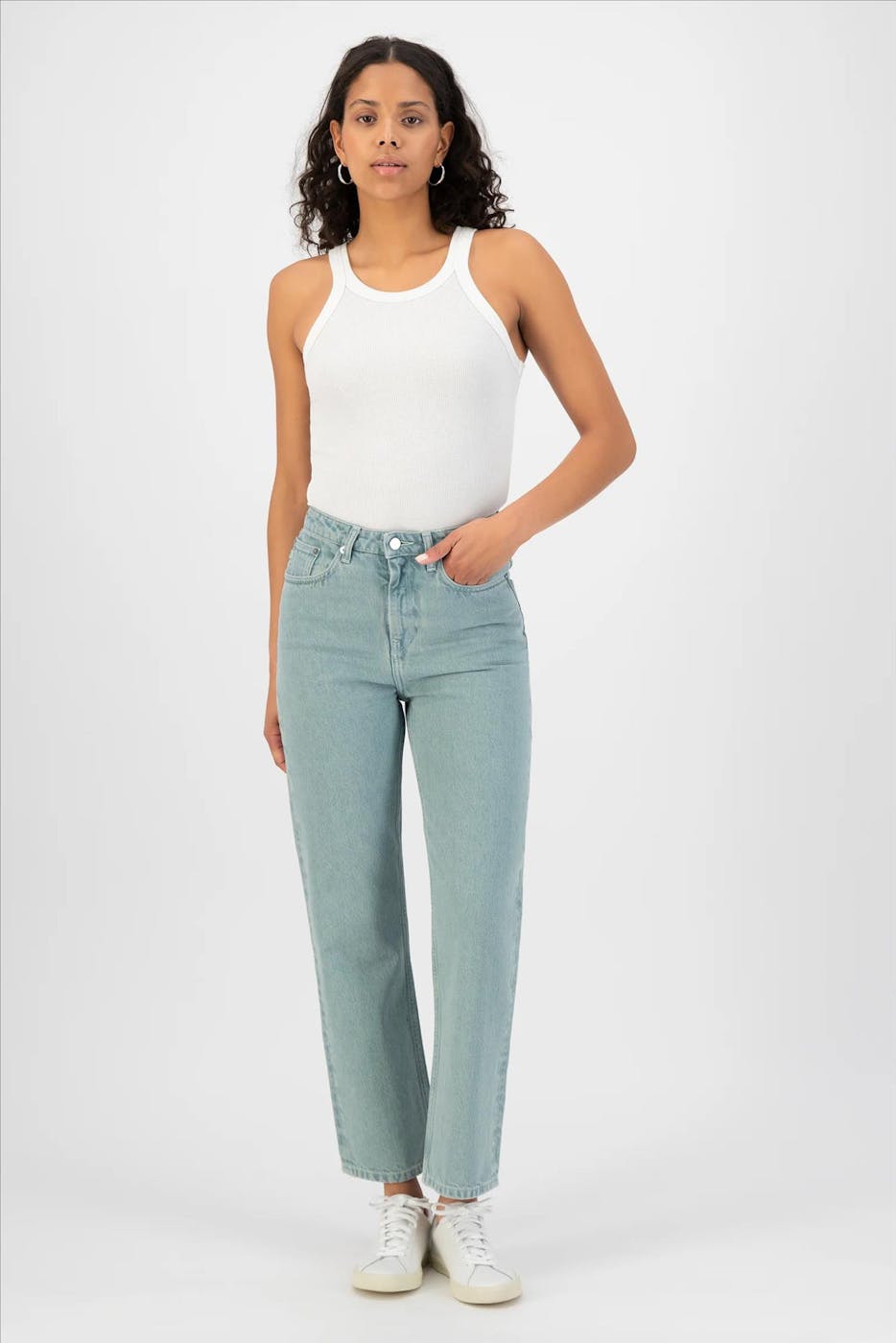MUD jeans - Lichtgroene Relax Rose Cropped jeans