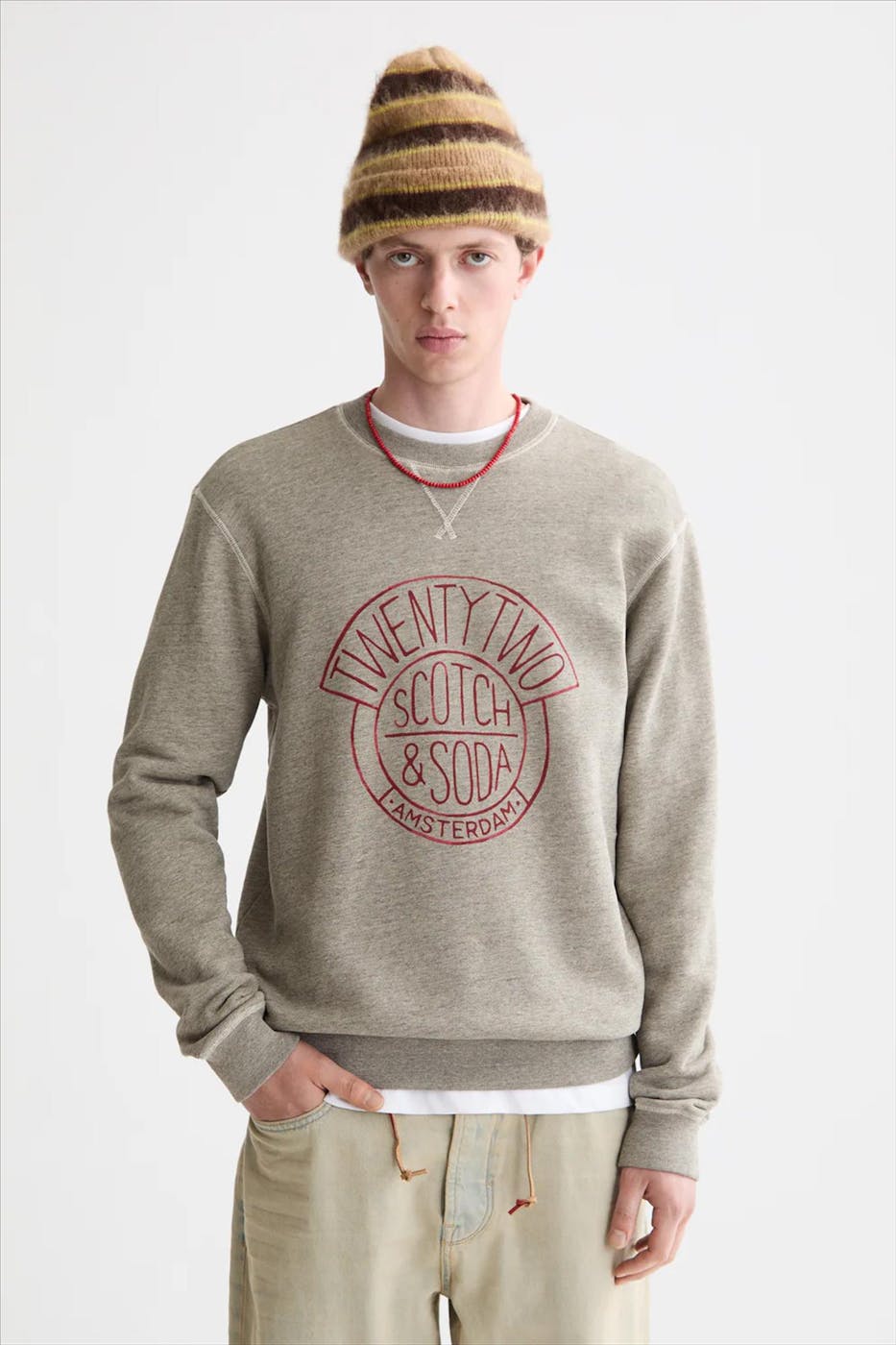 Scotch & Soda - Grijze Artwork sweater