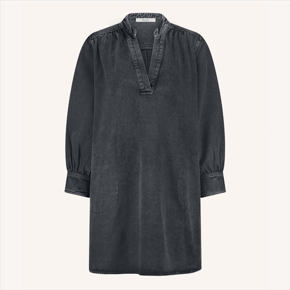 BY BAR - Donkergrijze Jina Twill jurk