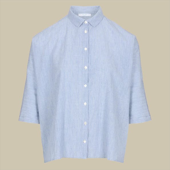 BY BAR - Lichtblauw-witte Norel Pinstripe blouse