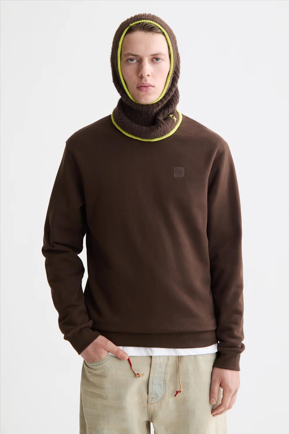 Scotch & Soda - Donkerbruine Regular Logo sweater