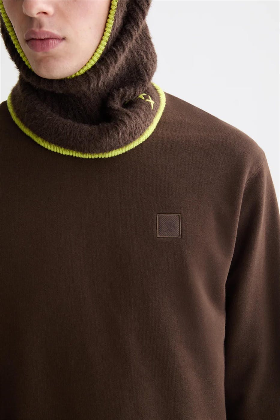 Scotch & Soda - Donkerbruine Regular Logo sweater