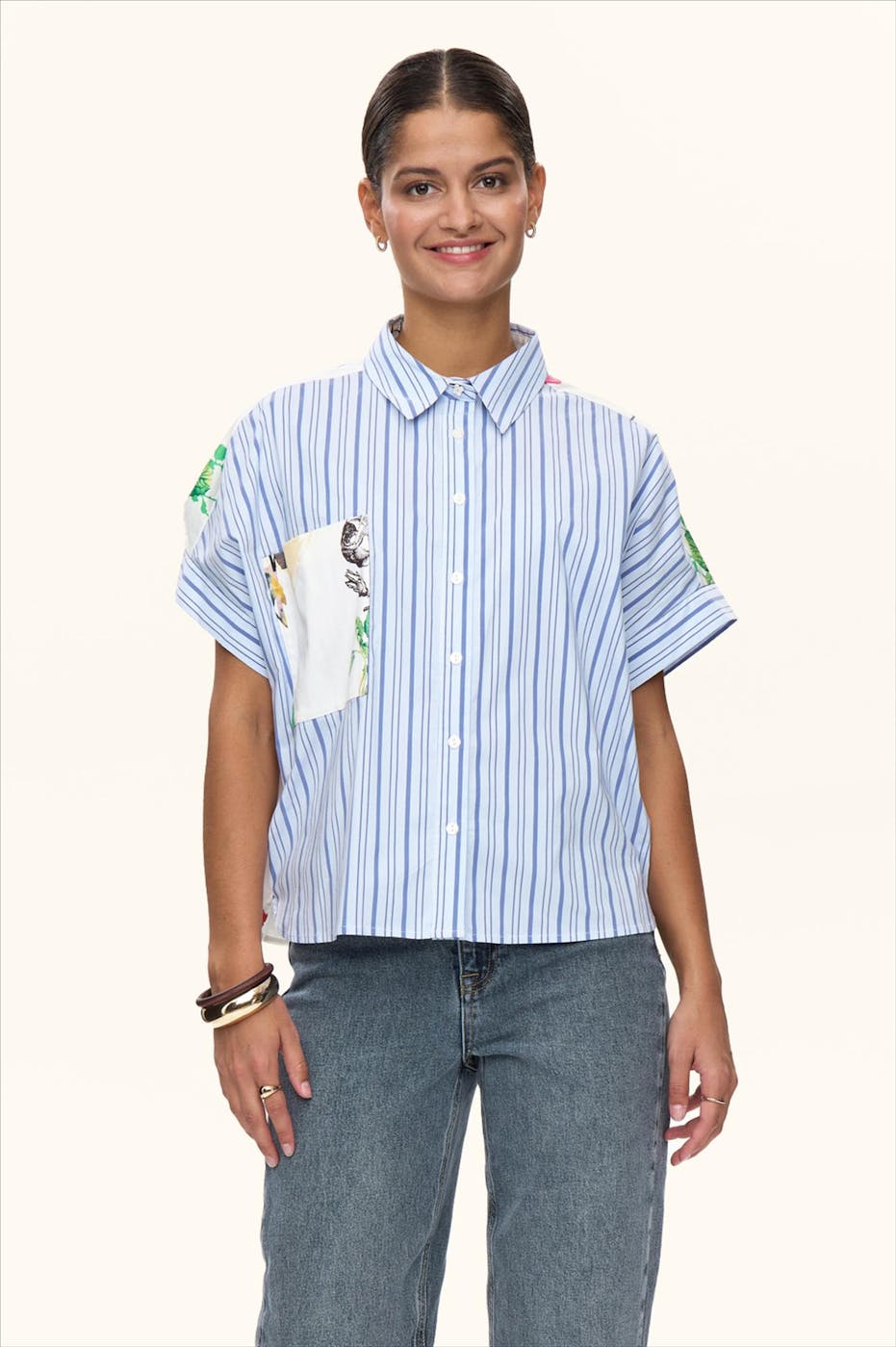 Nümph - Blauwe Jaden Print blouse