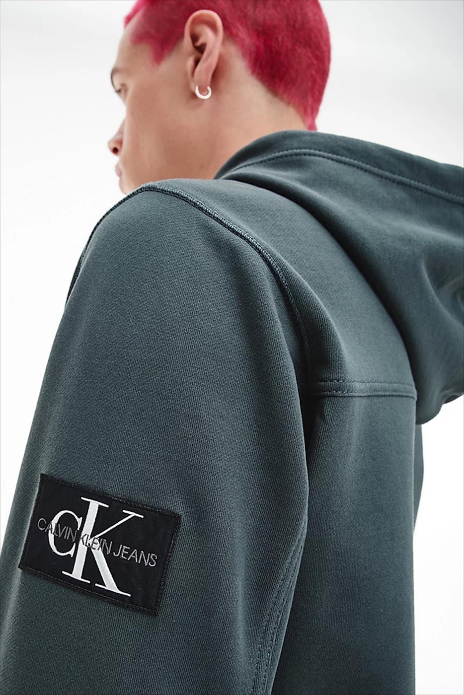 Calvin Klein Jeans - Donkergroene Logo Badge hoodie