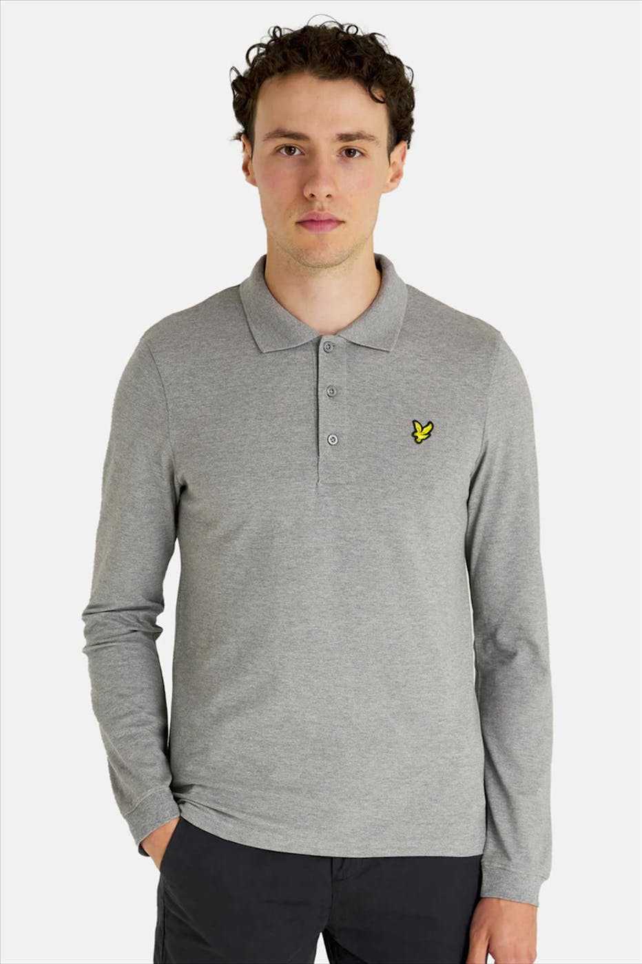 Lyle & Scott - Grijze Basic Long Sleeve polo
