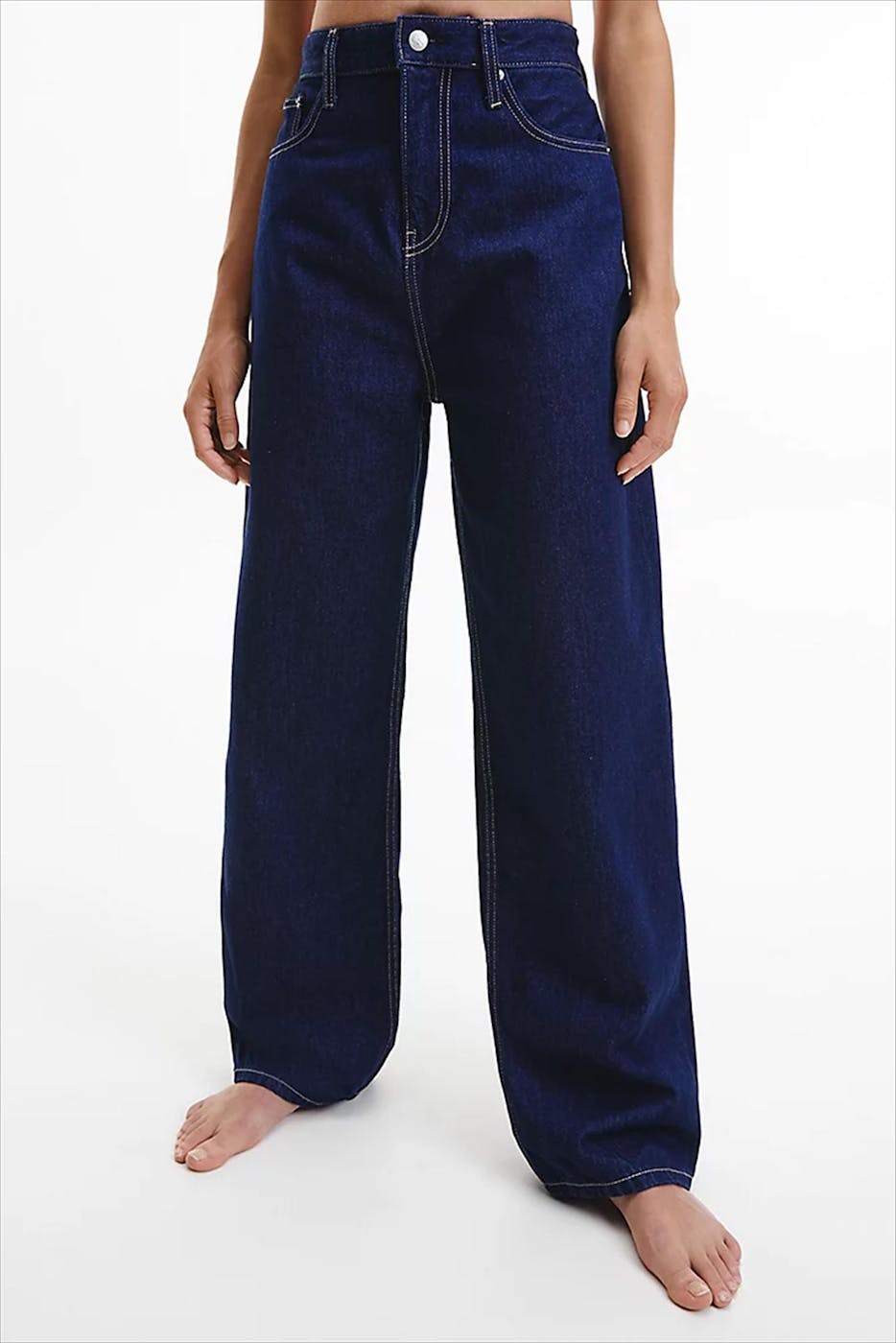 Calvin Klein Jeans - Donkerblauwe high Rise Relaxed jeans
