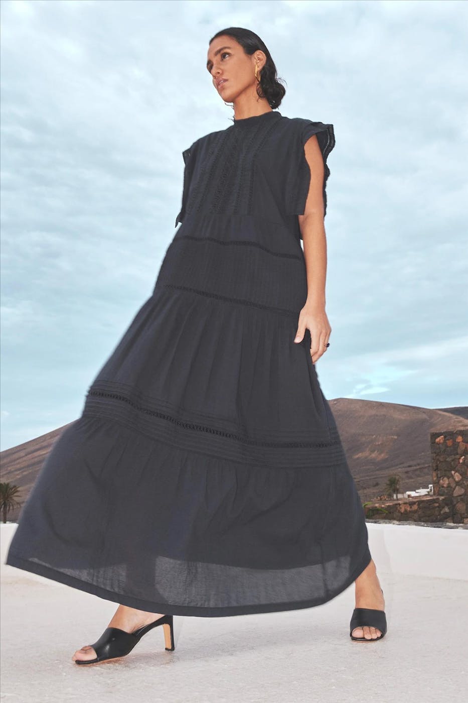 BY BAR - Donkerblauw Xena kleed