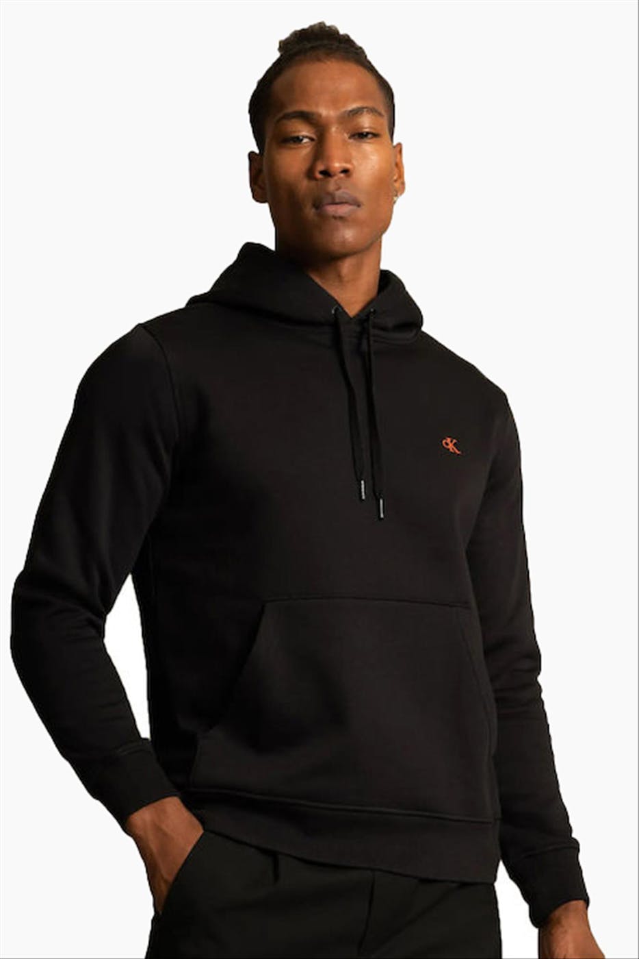 Calvin Klein Jeans - Zwarte Logo Tape hoodie