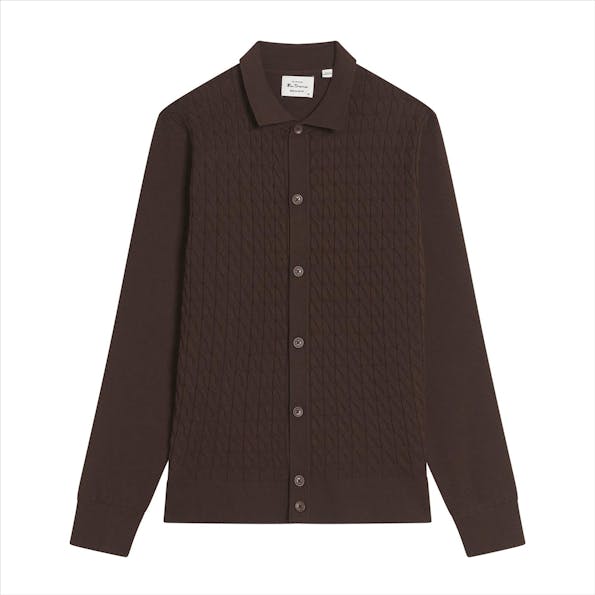 Ben Sherman - Donkerbruine Kabels trui