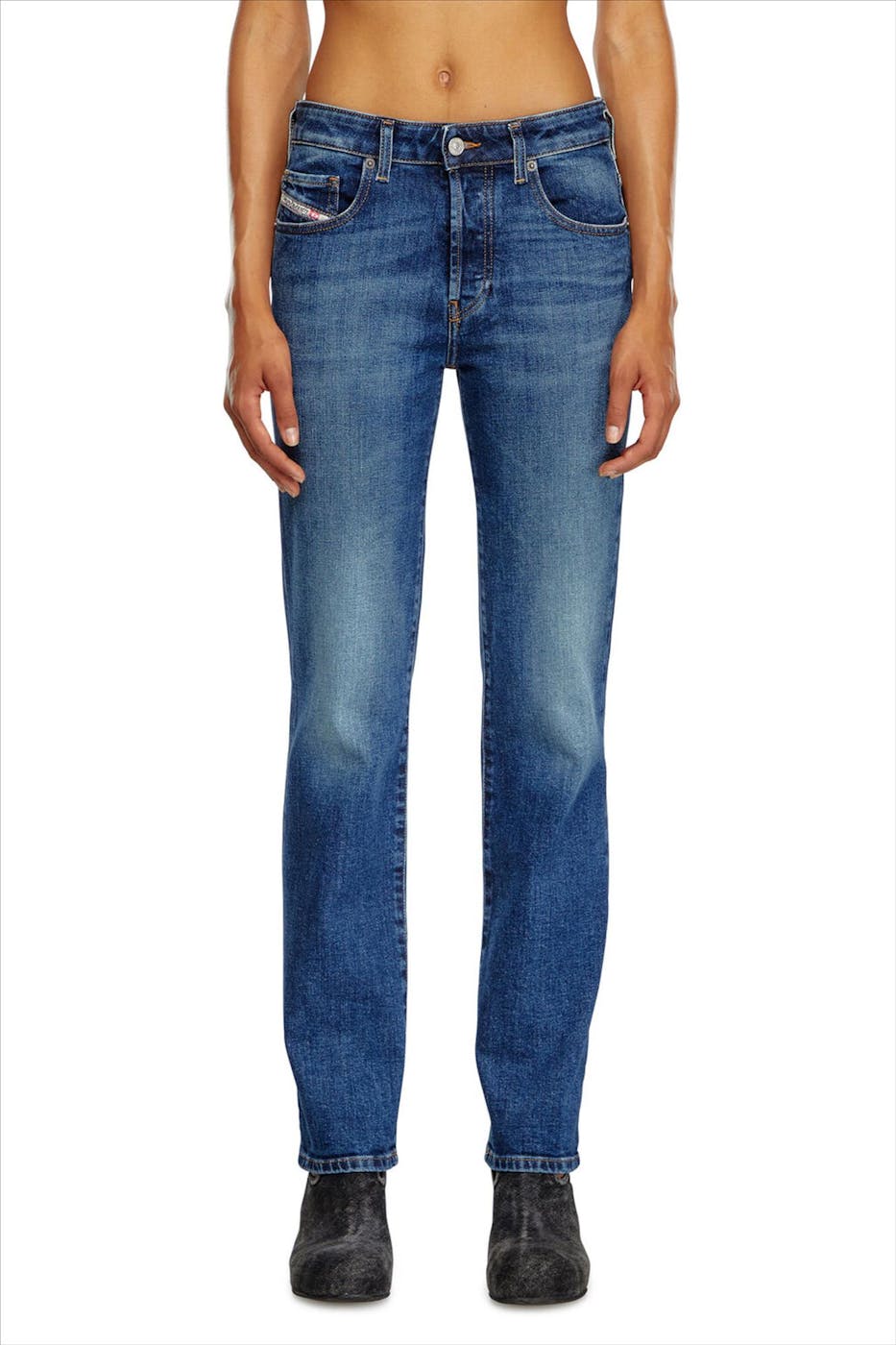 Diesel - Donkerblauwe 1989 D-Mine Straight jeans