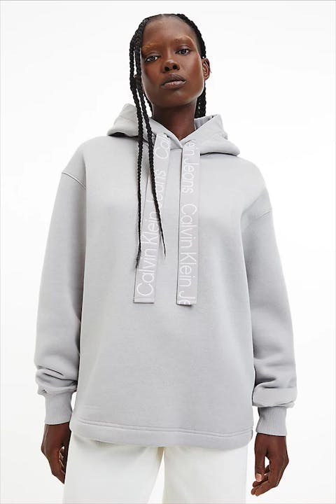 Calvin Klein Jeans - Lichtgrijze Logolint hoodie