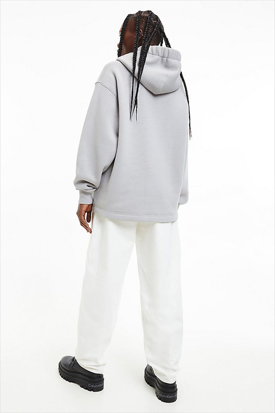 Calvin Klein Jeans - Lichtgrijze Logolint hoodie