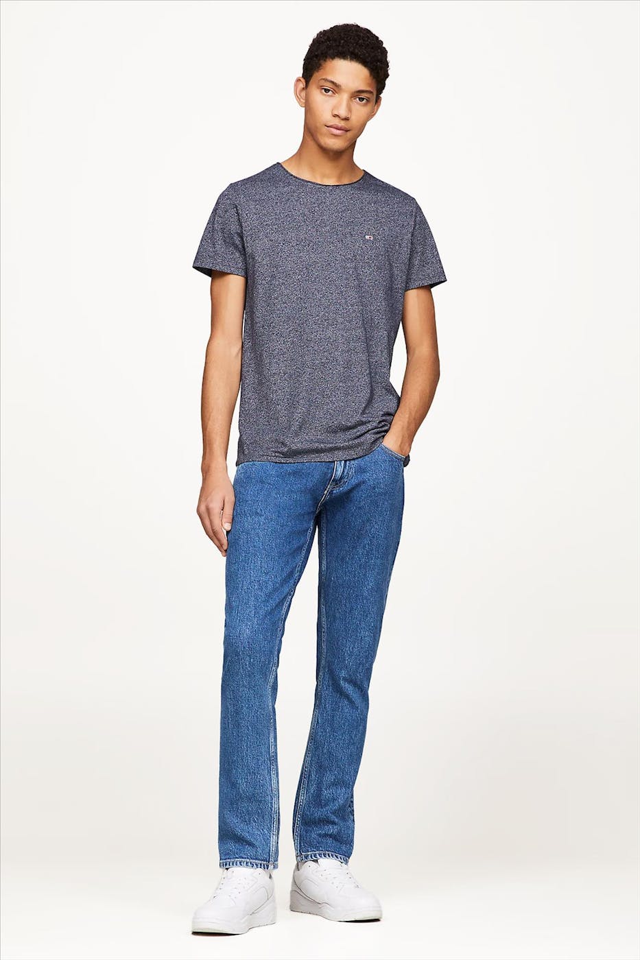 Tommy Jeans - Donkerblauwe Jaspe T-shirt