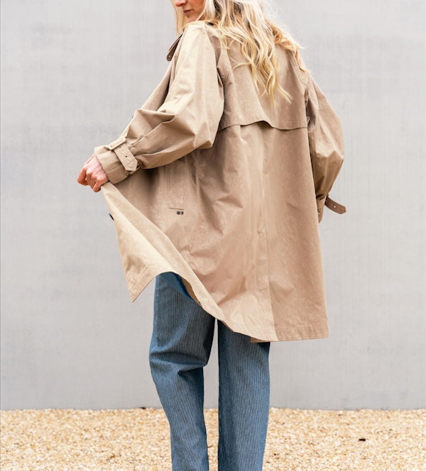 Scotch & Soda - Beige Floral Embossed trenchcoat