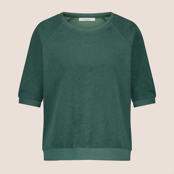 BY BAR - Donkergroene Neva Slub sweater