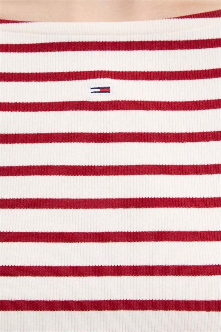 Tommy Jeans - Ecru-Rode Breton Stripe longsleeve
