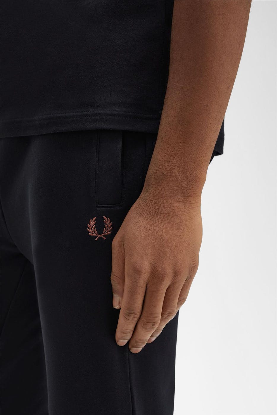 Fred Perry - Zwarte Loopback sweatpants