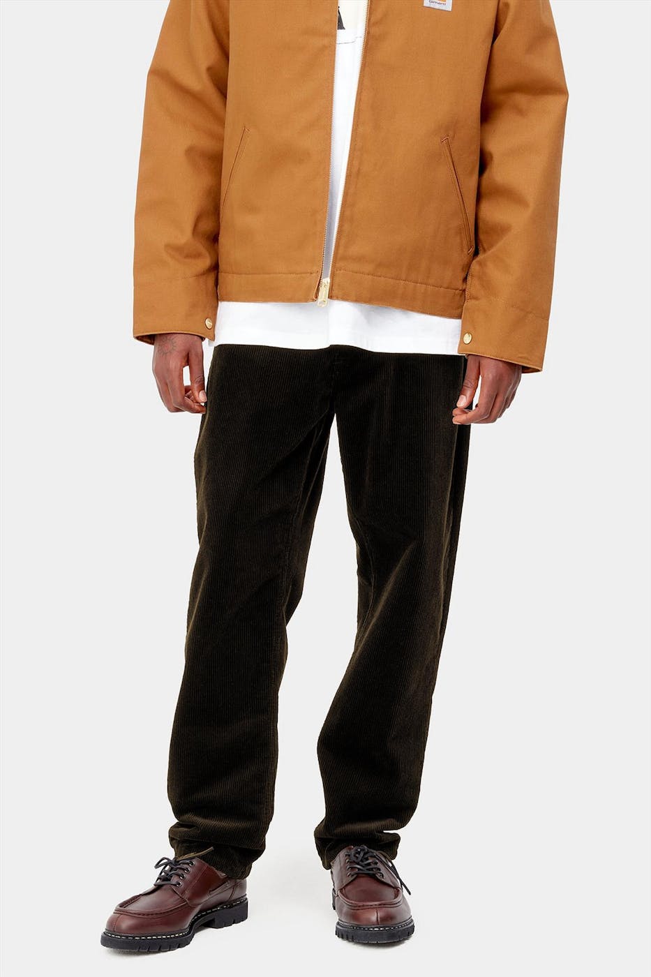 Carhartt WIP - Donkerbruine Newel Corduroy broek