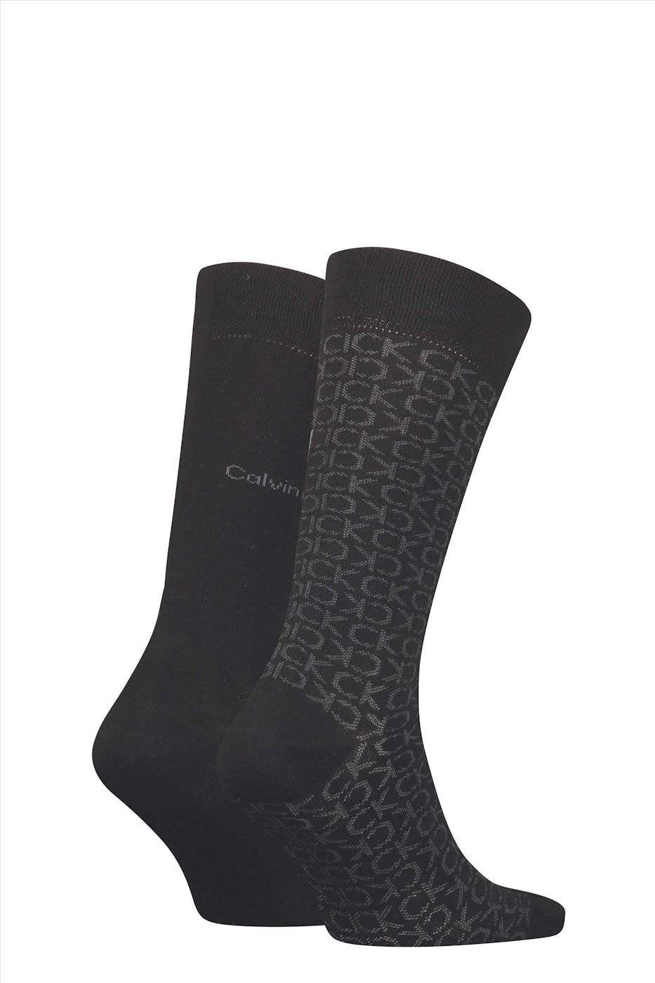 Calvin Klein - Zwarte CK Logo 2-pack sokken