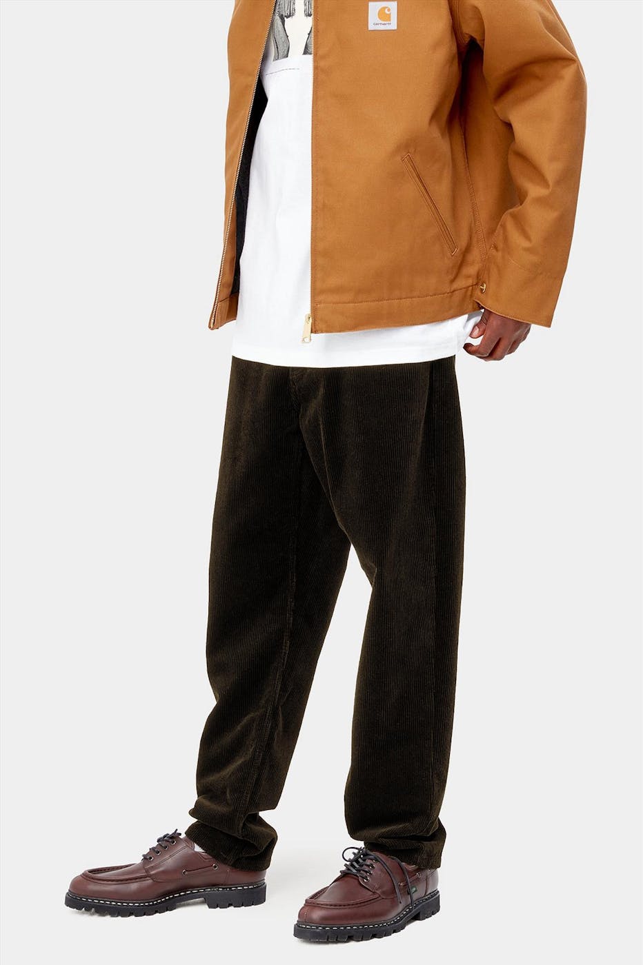 Carhartt WIP - Donkerbruine Newel Corduroy broek