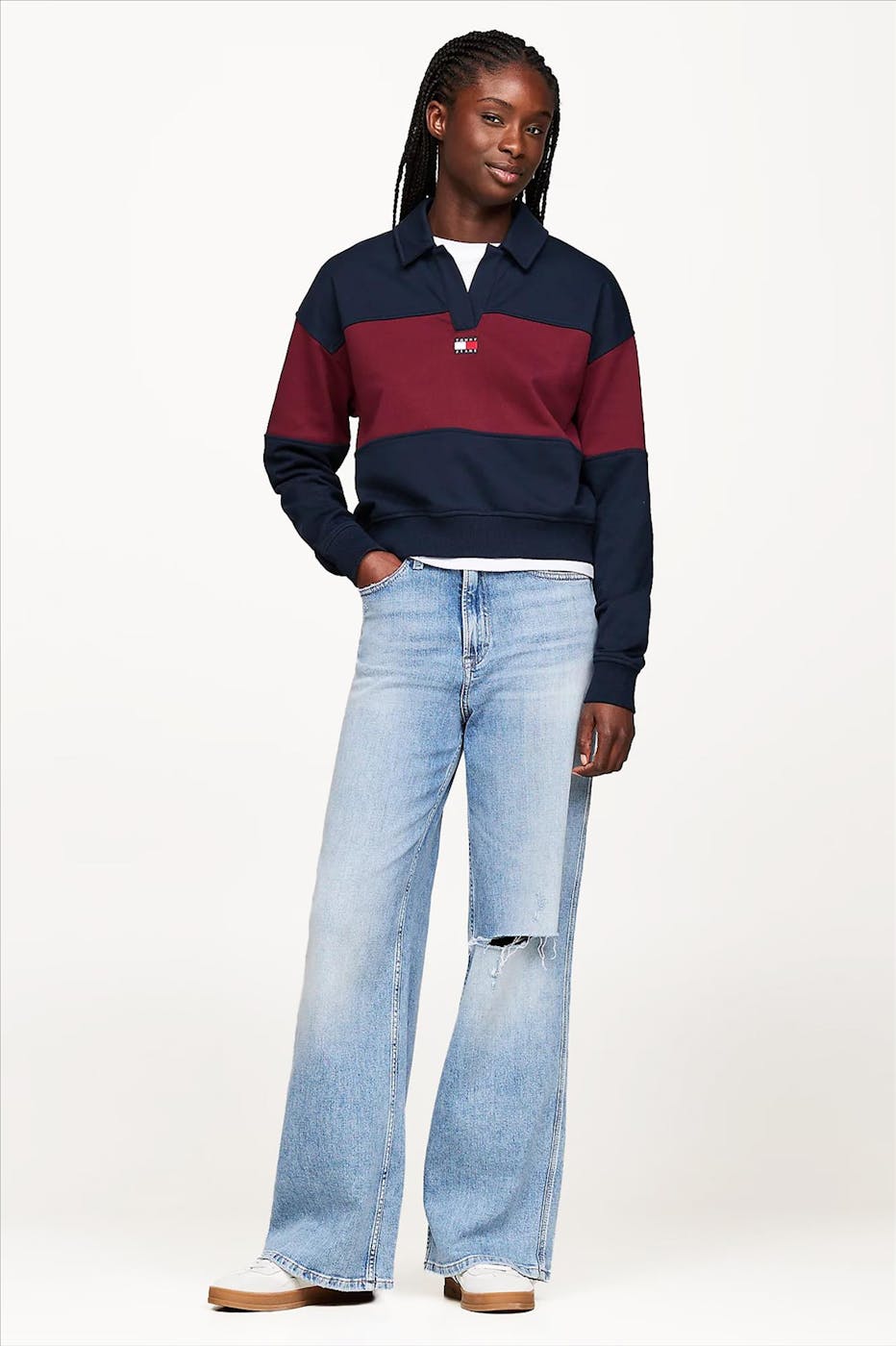 Tommy Jeans - Donkerblauwe Colour Blocked sweater