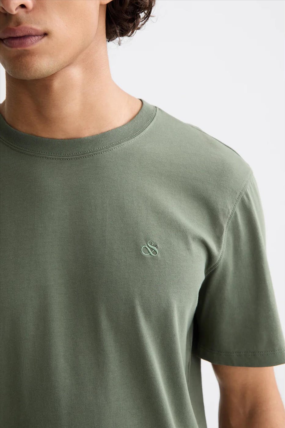 Scotch & Soda - Olijfgroene t-shirt