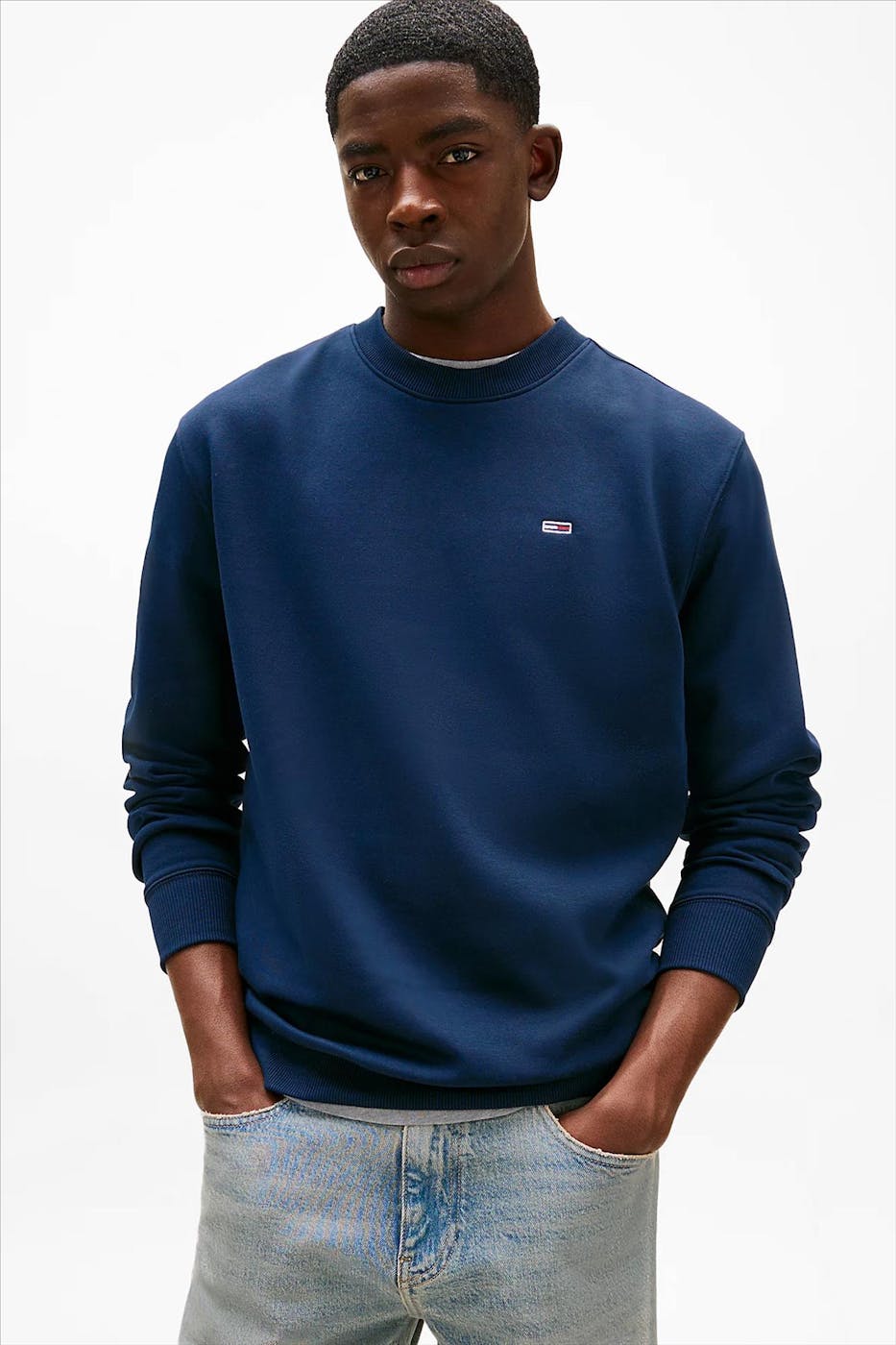 Tommy Jeans - Donkerblauwe Regular Flag sweater