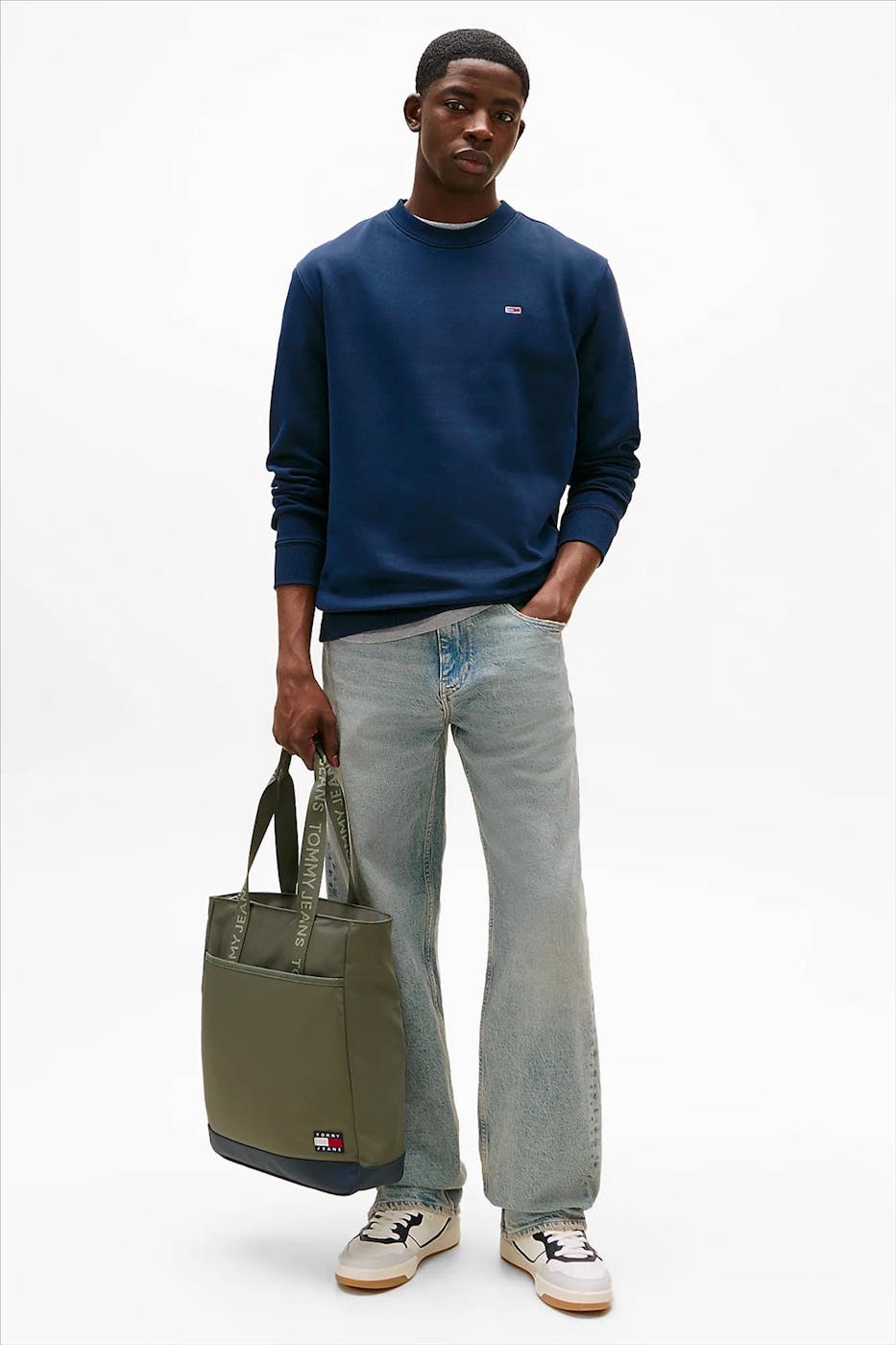 Tommy Jeans - Donkerblauwe Regular Flag sweater
