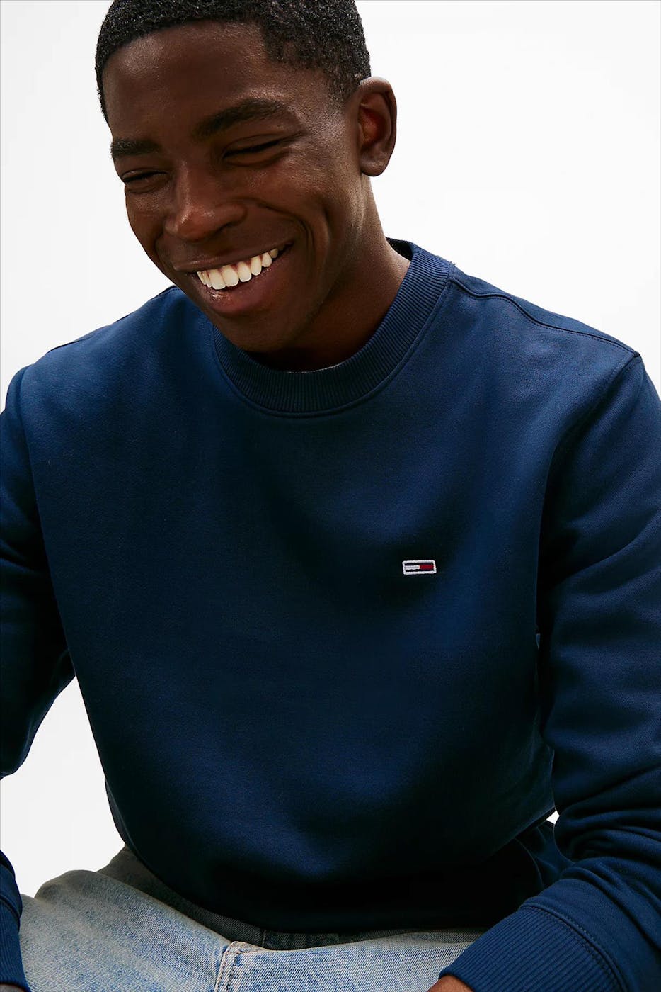 Tommy Jeans - Donkerblauwe Regular Flag sweater