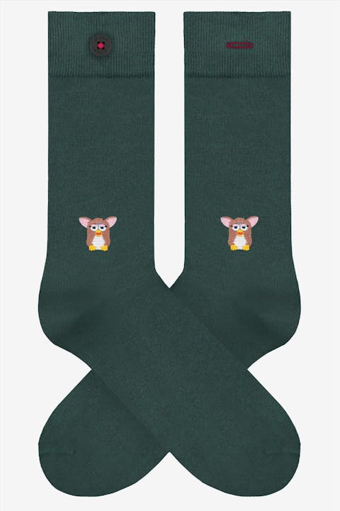 A'dam - Donkergroene Furby sokken, maat: 41-46