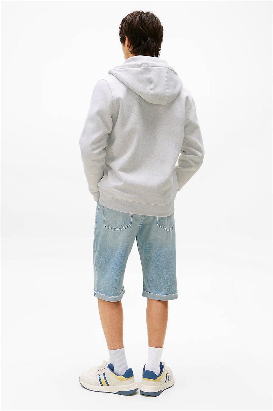 Tommy Jeans - Donkerblauwe Regular Flag Zip hoodie