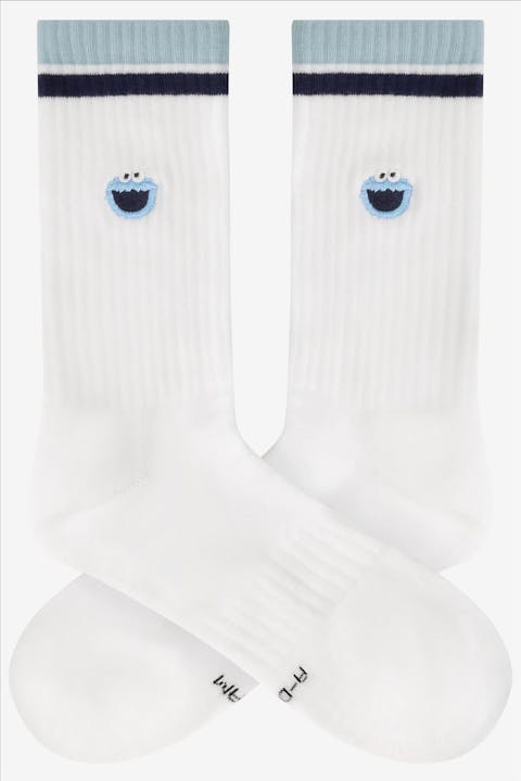 A'dam - Witte Cookie Monster sokken, maat: 41 - 46